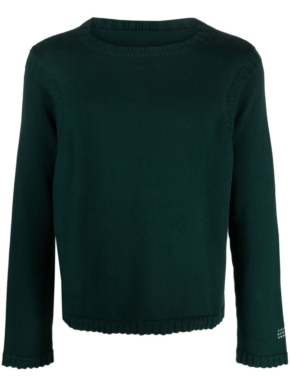 MM6 Maison Margiela numbers-logo cotton-blend jumper - Green von MM6 Maison Margiela