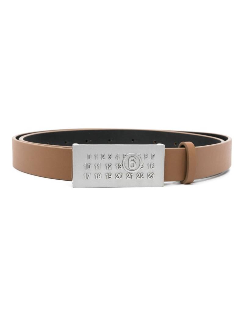 MM6 Maison Margiela numbers-motif belt - Brown von MM6 Maison Margiela