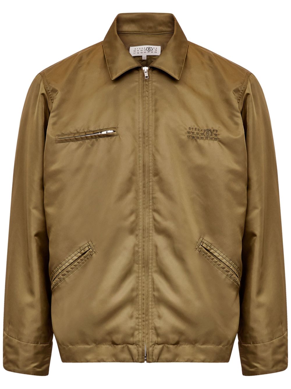 MM6 Maison Margiela numbers-motif bomber jacket - Brown von MM6 Maison Margiela