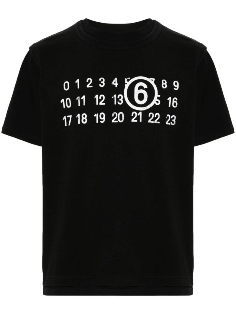 MM6 Maison Margiela numbers-motif cotton T-shirt - Black von MM6 Maison Margiela