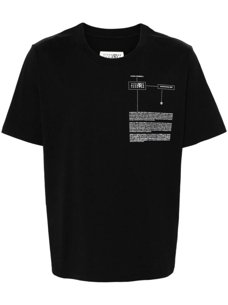 MM6 Maison Margiela numbers-motif cotton T-shirt - Black von MM6 Maison Margiela