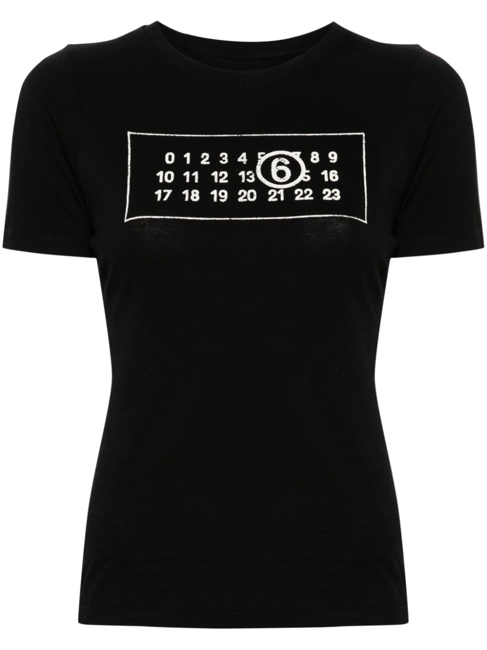 MM6 Maison Margiela numbers-motif cotton T-shirt - Black von MM6 Maison Margiela