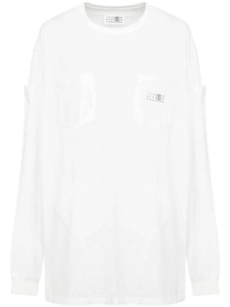 MM6 Maison Margiela numbers-motif cotton T-shirt - White von MM6 Maison Margiela