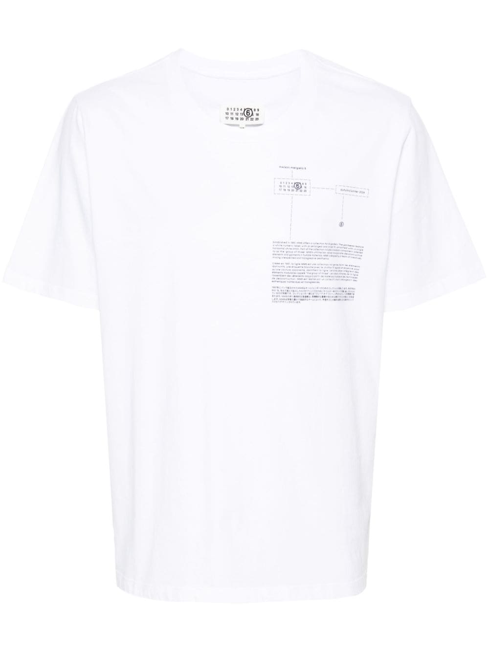 MM6 Maison Margiela numbers-motif cotton T-shirt - White von MM6 Maison Margiela