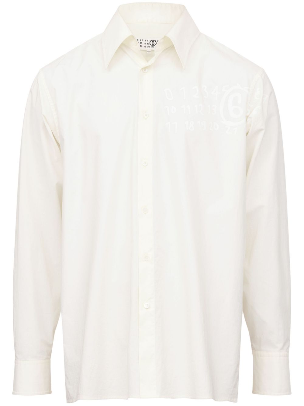 MM6 Maison Margiela numbers-motif cotton shirt - Neutrals von MM6 Maison Margiela