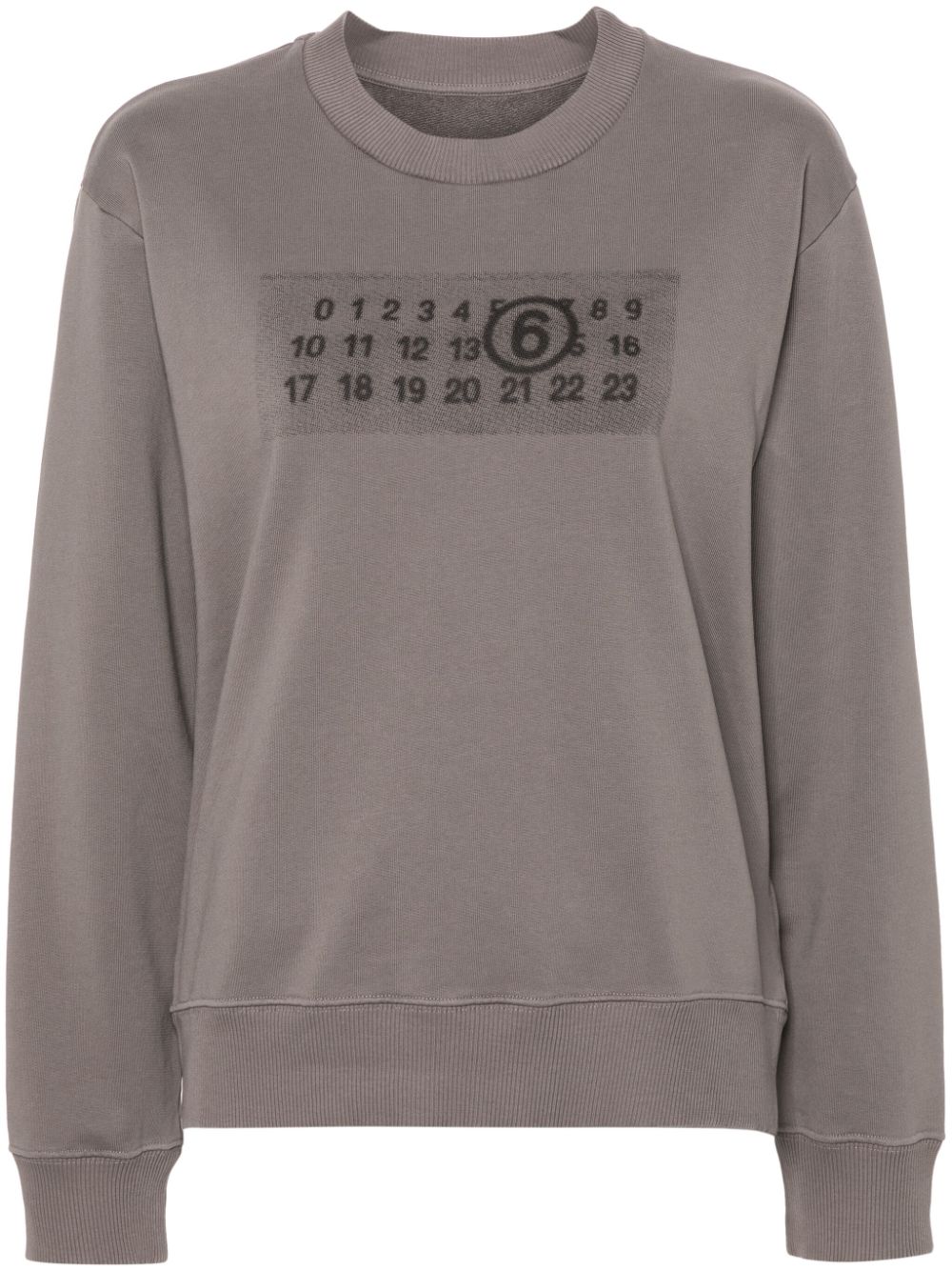 MM6 Maison Margiela numbers-motif cotton sweatshirt - Grey von MM6 Maison Margiela