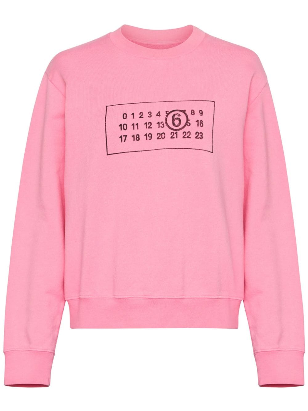 MM6 Maison Margiela numbers-motif cotton sweatshirt - Pink von MM6 Maison Margiela