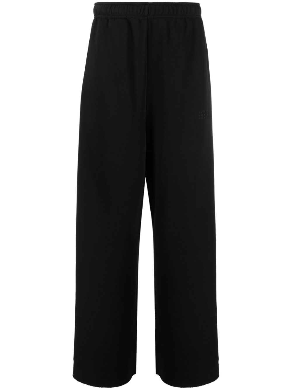 MM6 Maison Margiela numbers motif-embroidered cotton track trousers - Black von MM6 Maison Margiela