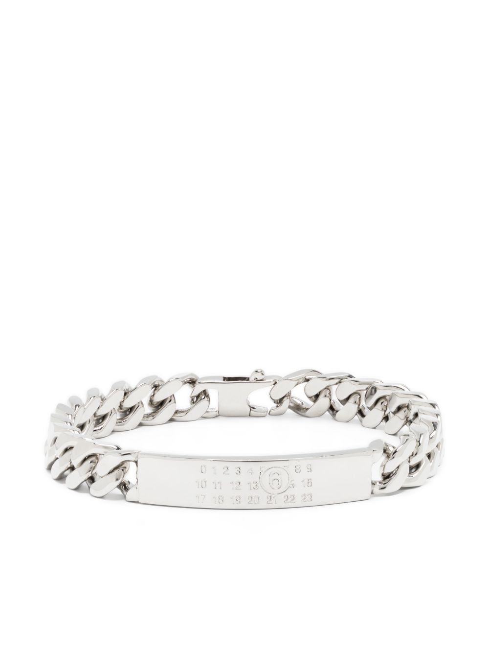 MM6 Maison Margiela numbers-motif engraved chain bracelet - Silver von MM6 Maison Margiela