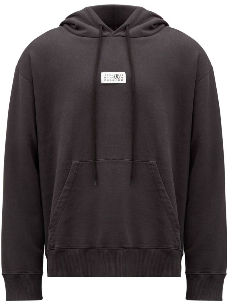 MM6 Maison Margiela numbers-motif hoodie - Black von MM6 Maison Margiela