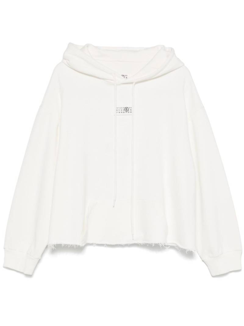 MM6 Maison Margiela numbers-motif hoodie - White von MM6 Maison Margiela