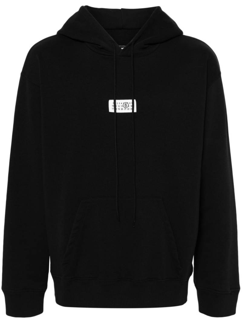 MM6 Maison Margiela numbers-motif jersey hoodie - Black von MM6 Maison Margiela