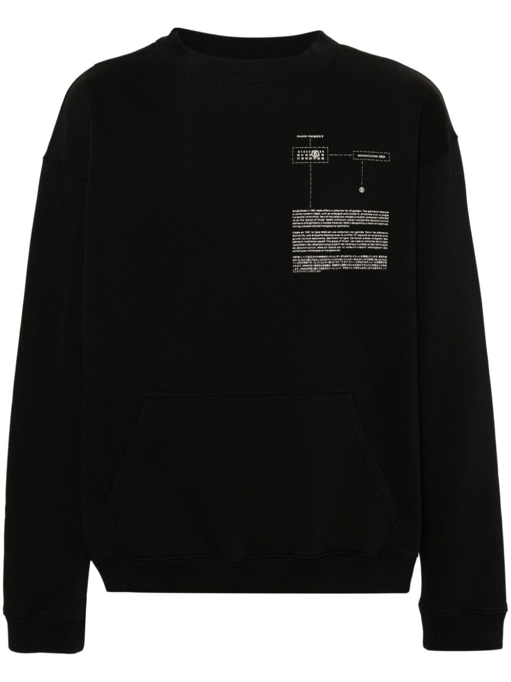 MM6 Maison Margiela numbers-motif jersey sweatshirt - Black von MM6 Maison Margiela