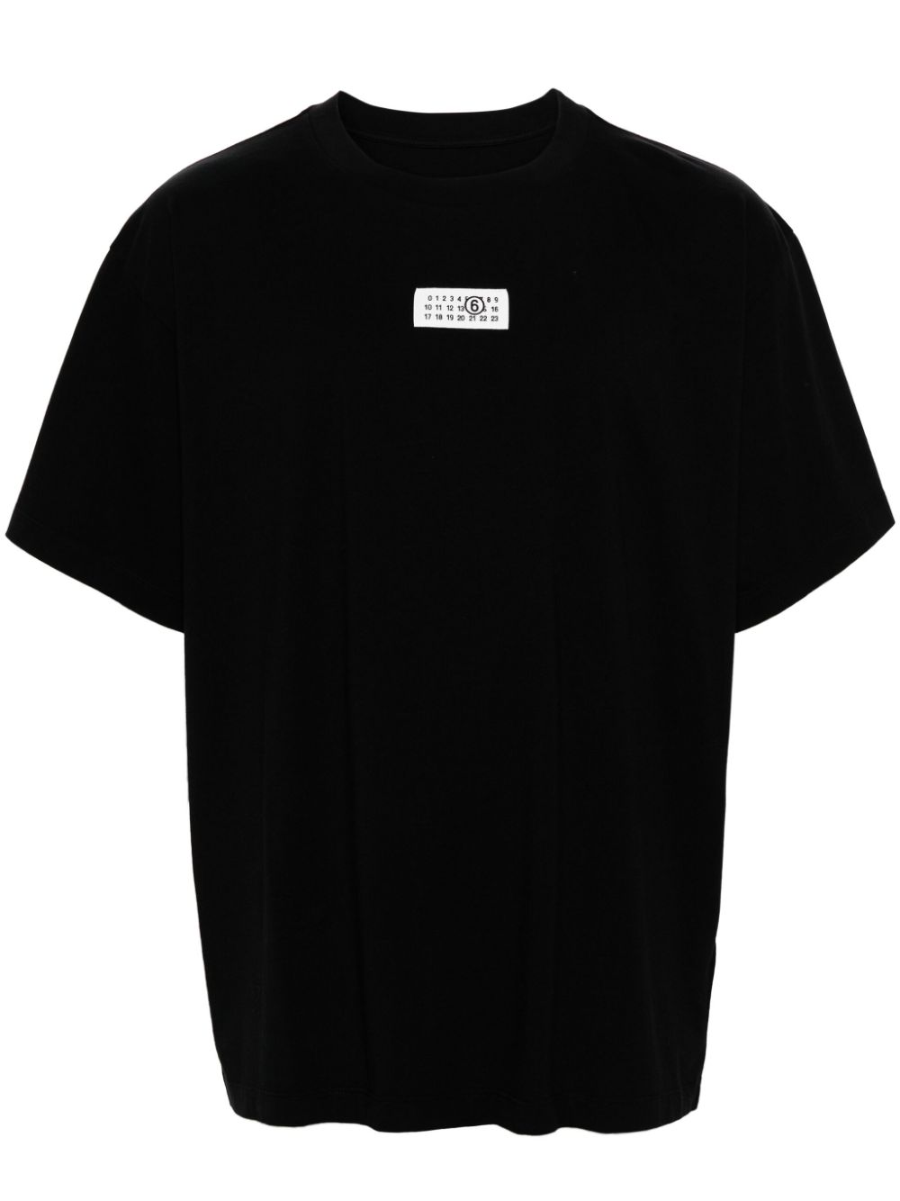 MM6 Maison Margiela numbers motif-patch cotton T-shirt - Black von MM6 Maison Margiela