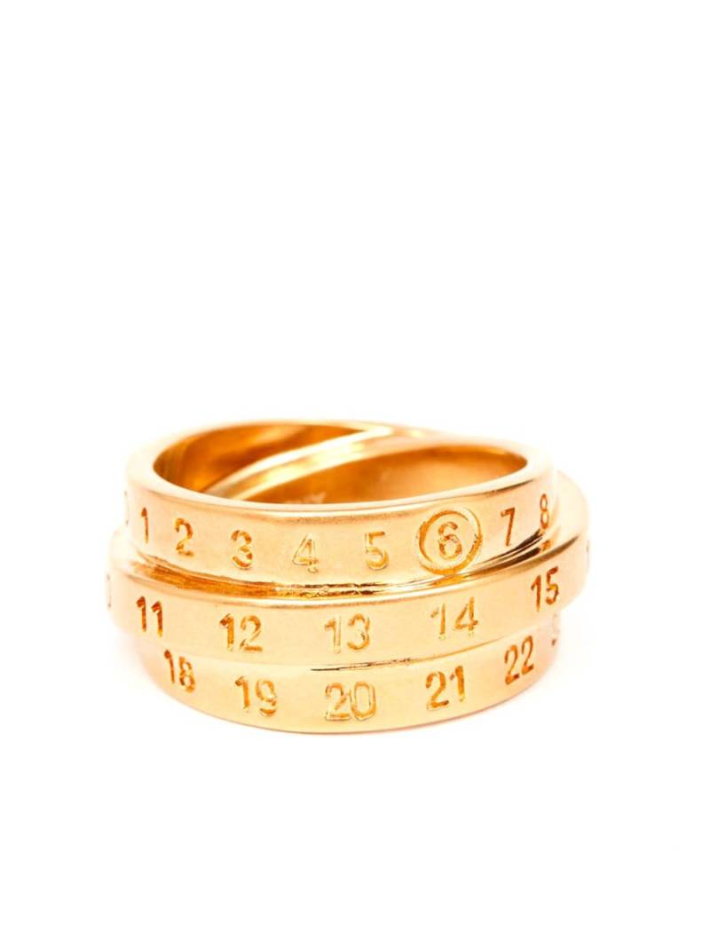 MM6 Maison Margiela numbers-motif ring - Gold von MM6 Maison Margiela