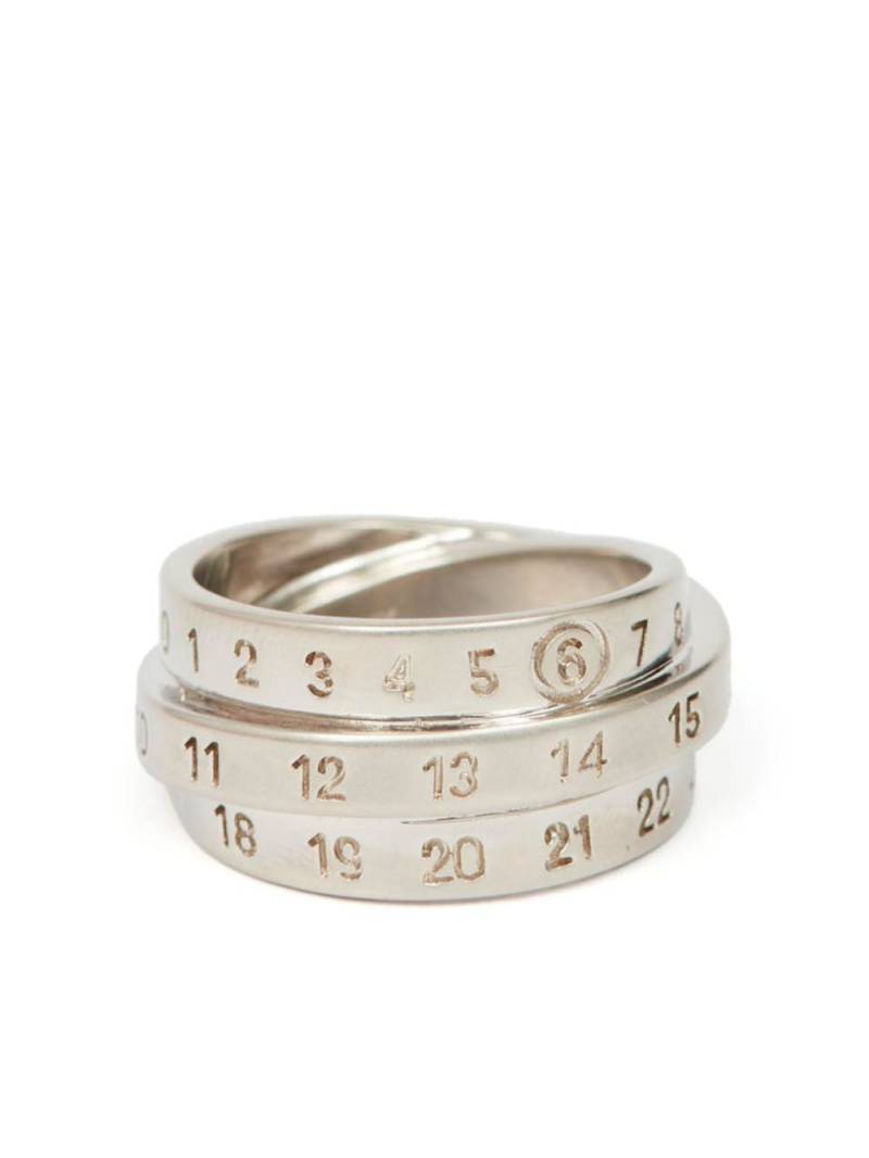 MM6 Maison Margiela numbers-motif ring - Silver von MM6 Maison Margiela