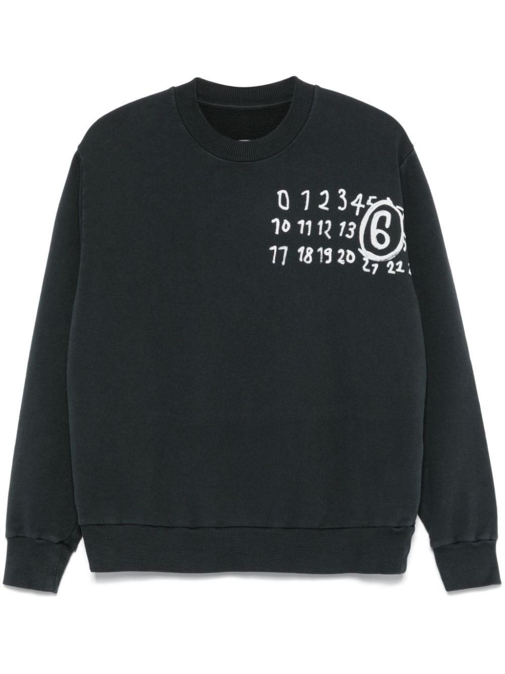 MM6 Maison Margiela numbers-motif sweatshirt - Black von MM6 Maison Margiela