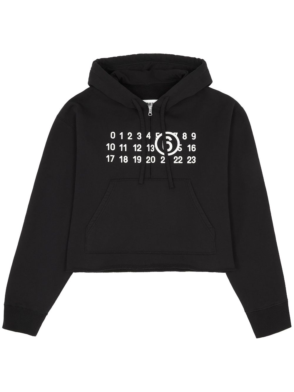 MM6 Maison Margiela numbers-motif zip-up hoodie - Black von MM6 Maison Margiela