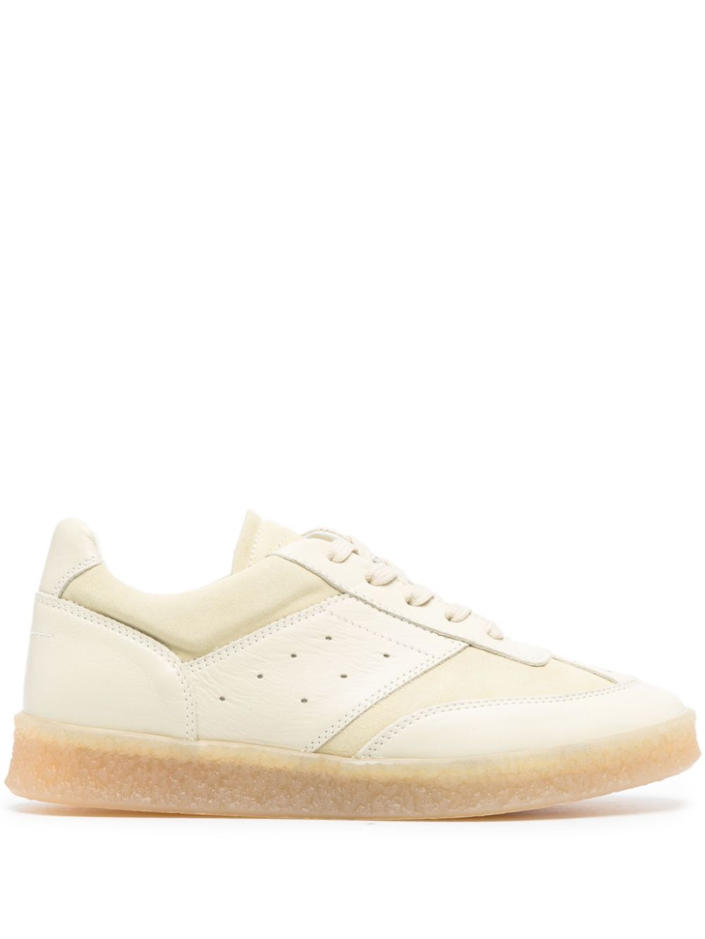 MM6 Maison Margiela numbers-patch leather snekaers - Neutrals von MM6 Maison Margiela