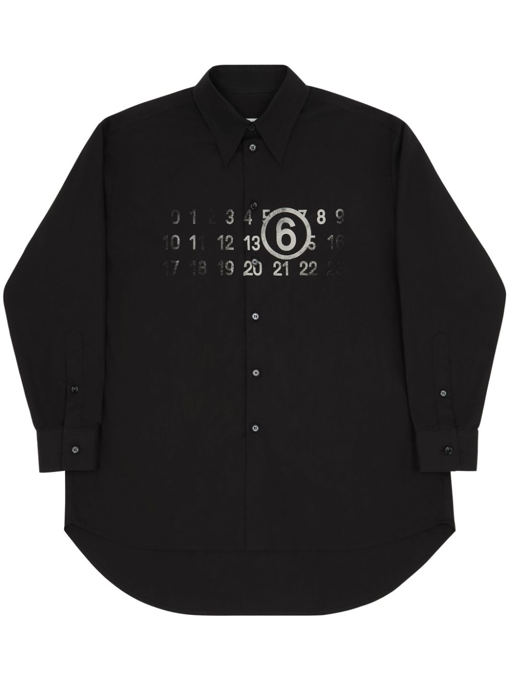 MM6 Maison Margiela numbers-print cotton shirt - Black von MM6 Maison Margiela