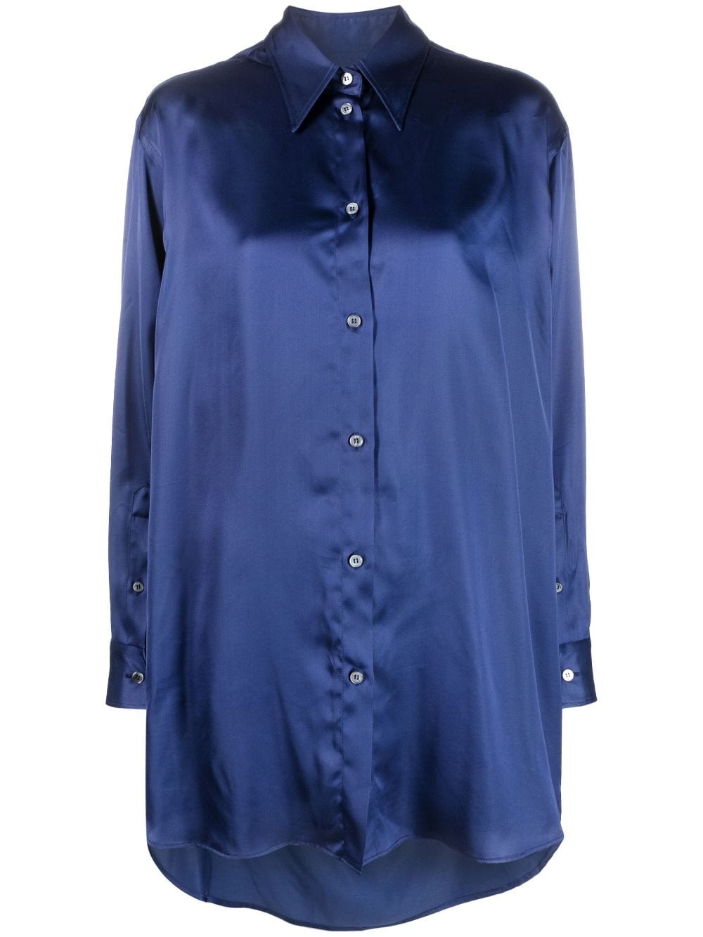 MM6 Maison Margiela oversized cut-out satin shirt - Blue von MM6 Maison Margiela