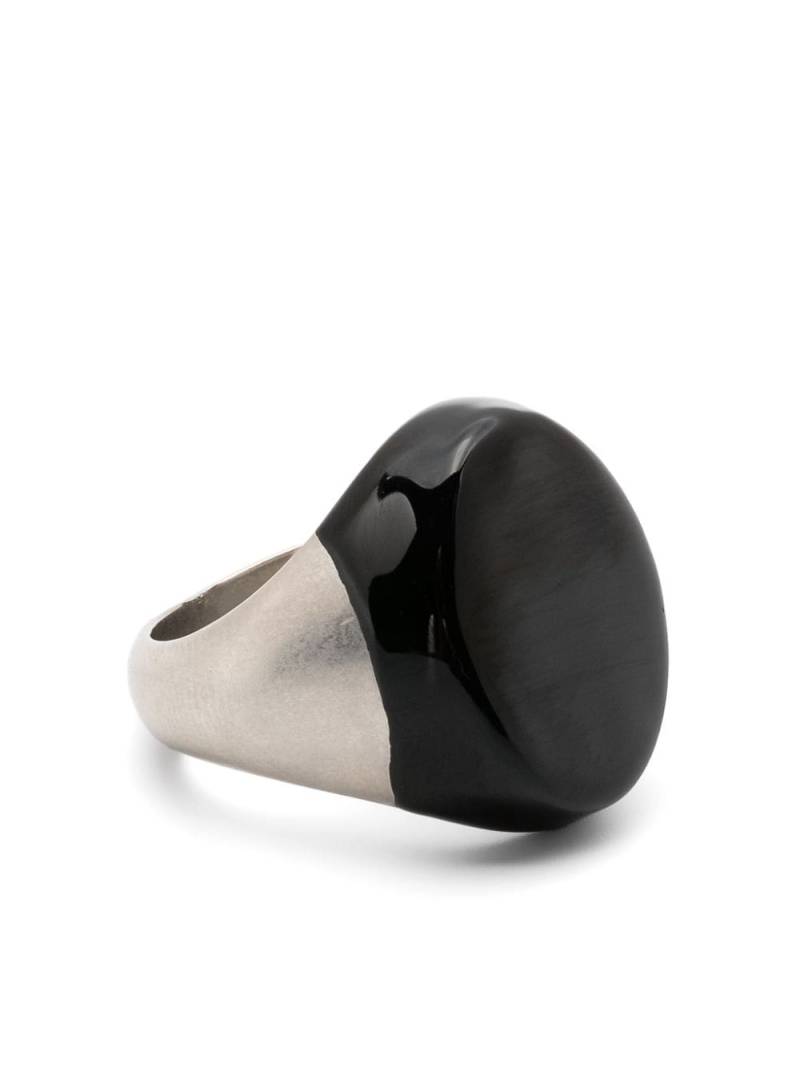 MM6 Maison Margiela painted signet ring - Silver von MM6 Maison Margiela