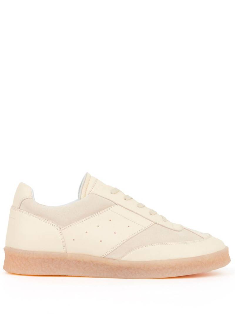 MM6 Maison Margiela panelled leather sneakers - Neutrals von MM6 Maison Margiela