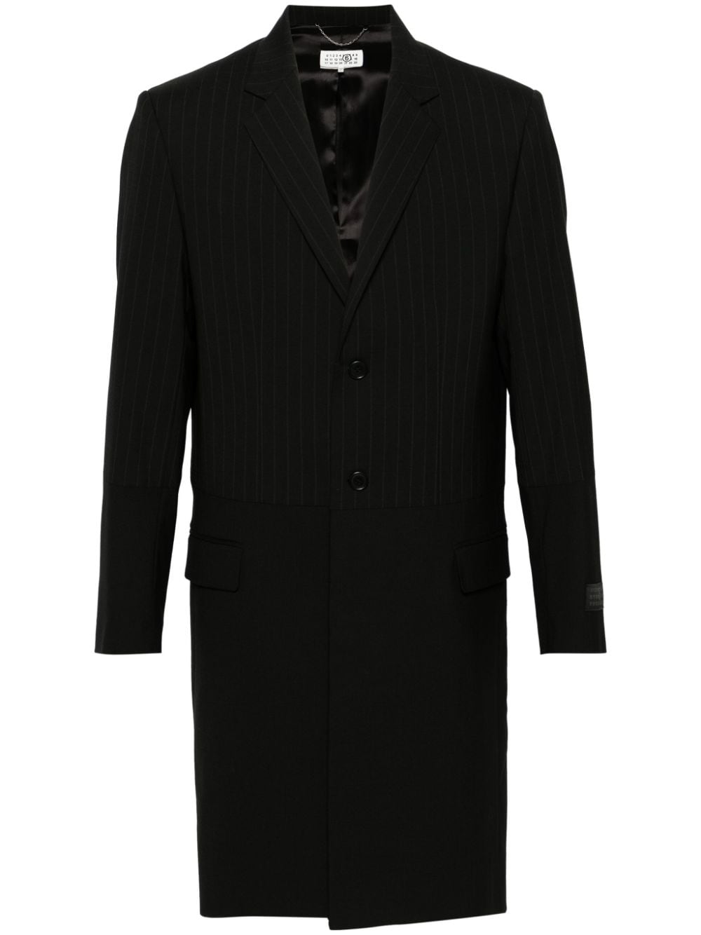 MM6 Maison Margiela panelled single-breasted coat - Black von MM6 Maison Margiela