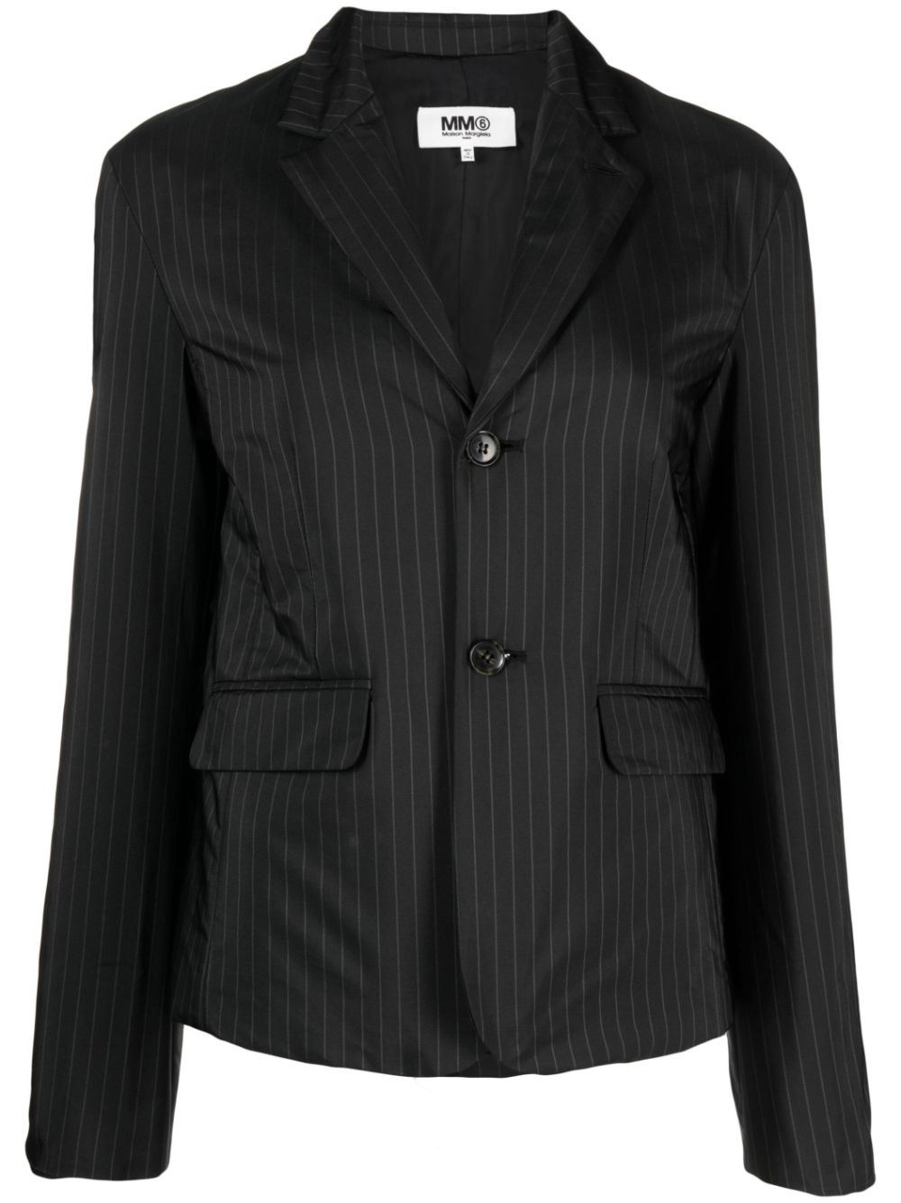 MM6 Maison Margiela pinstripe single-breasted blazer - Black von MM6 Maison Margiela