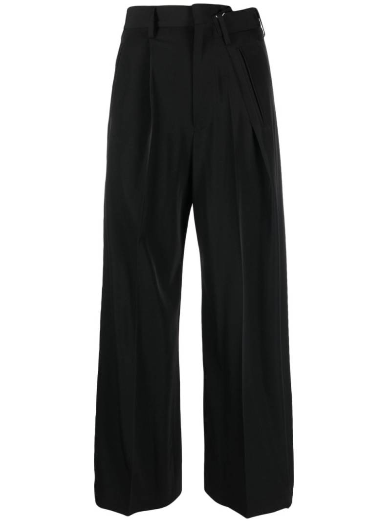 MM6 Maison Margiela pleated high-waist tailored trousers - Black von MM6 Maison Margiela