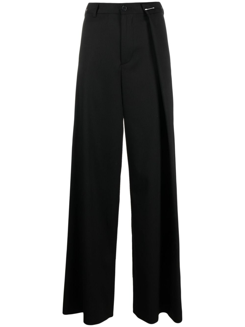 MM6 Maison Margiela pleated wide-leg trousers - Black von MM6 Maison Margiela