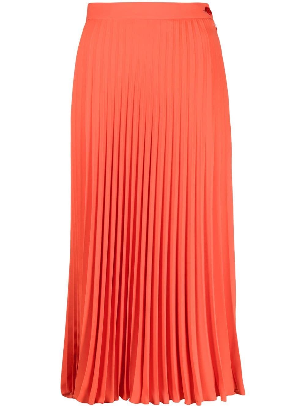 MM6 Maison Margiela pleated midi skirt - Orange von MM6 Maison Margiela