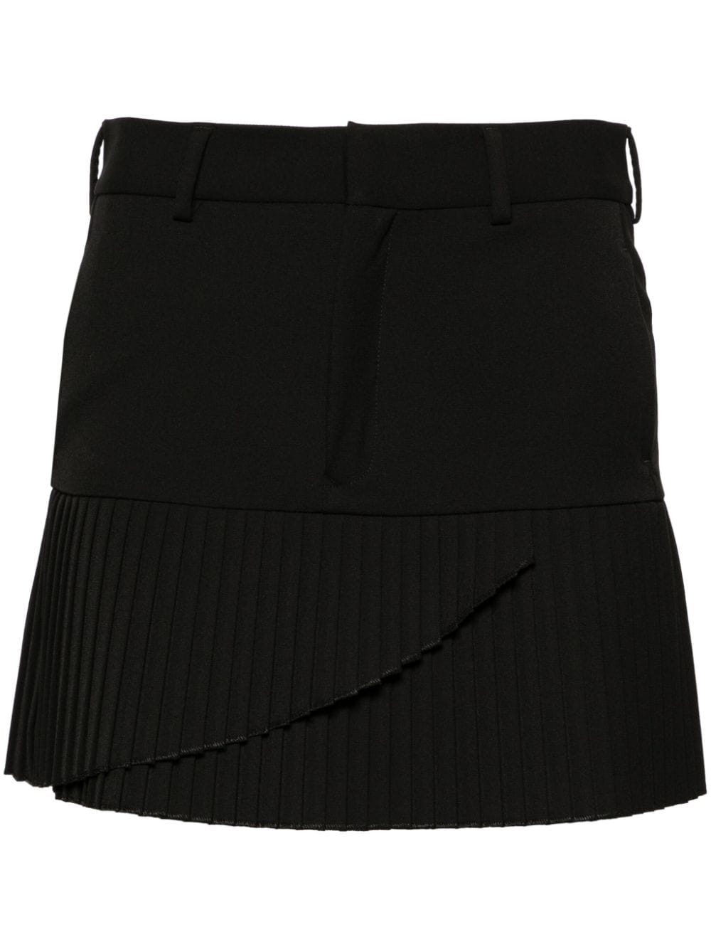 MM6 Maison Margiela pleated twill miniskirt - Black von MM6 Maison Margiela