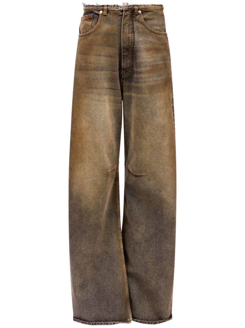 MM6 Maison Margiela raw-cut wide-leg jeans - Brown von MM6 Maison Margiela