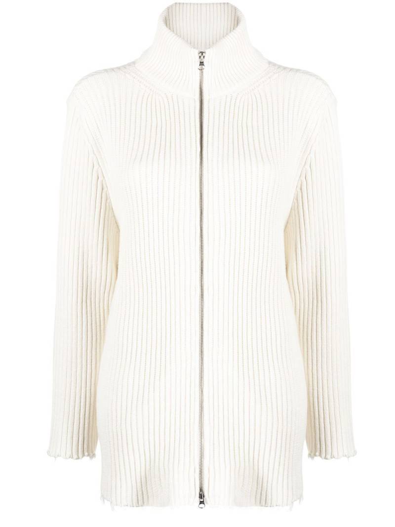 MM6 Maison Margiela high-neck zip-up cardigan - Neutrals von MM6 Maison Margiela