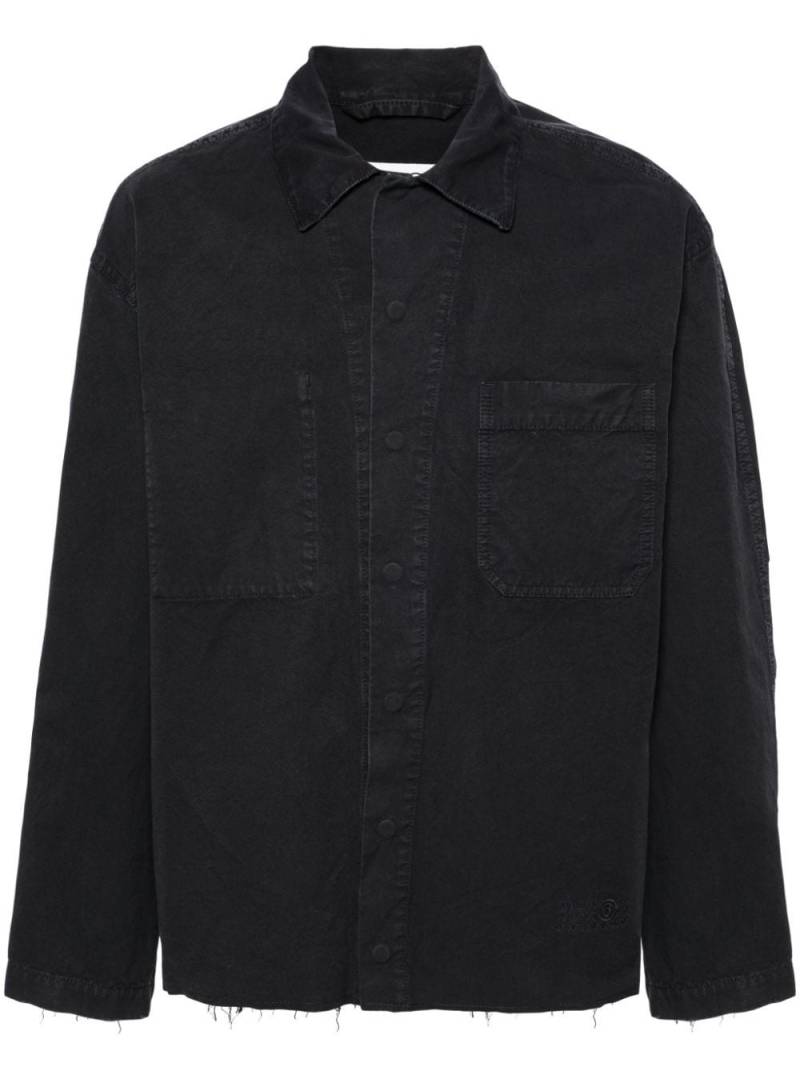 MM6 Maison Margiela raw-hem shirt jacket - Blue von MM6 Maison Margiela