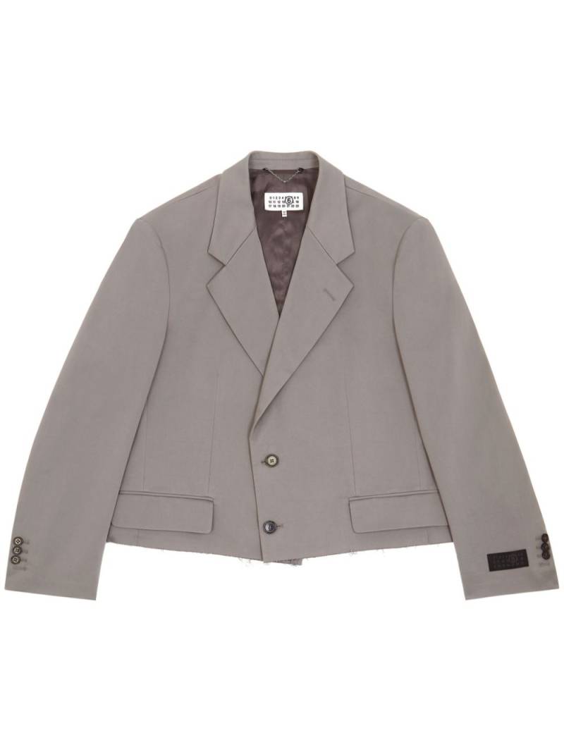 MM6 Maison Margiela raw-hem single-breasted blazer - Grey von MM6 Maison Margiela