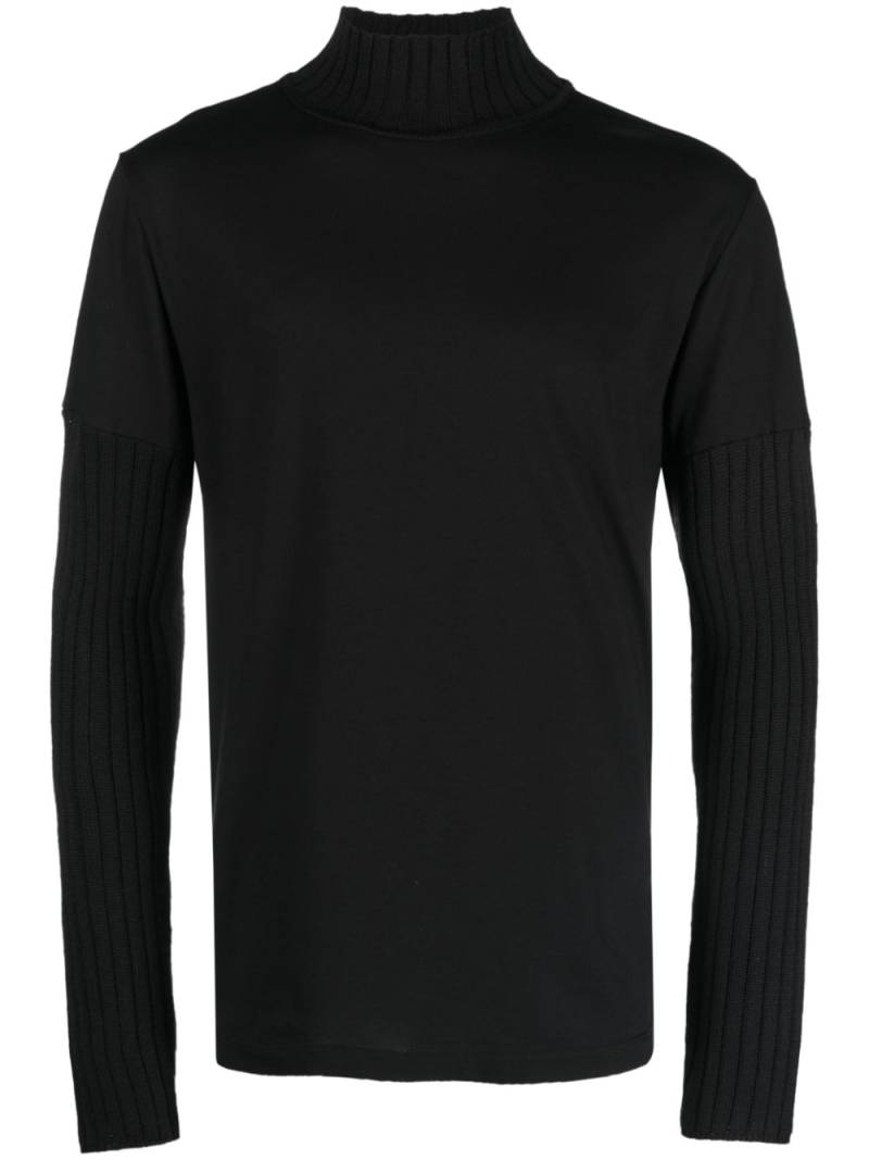 MM6 Maison Margiela ribbed-detail high-neck sweatshirt - Black von MM6 Maison Margiela