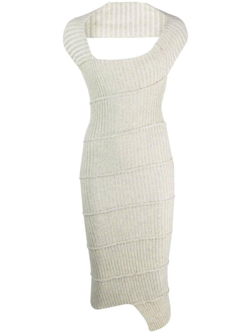 MM6 Maison Margiela ribbed-knit asymmetric dress - Green von MM6 Maison Margiela