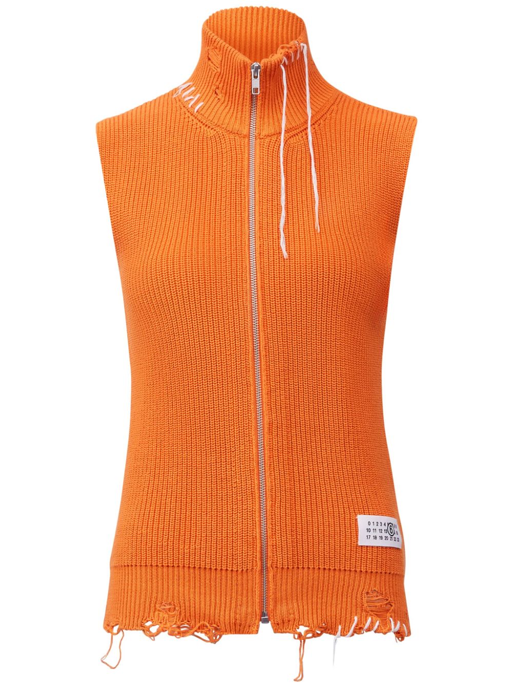 MM6 Maison Margiela ribbed-knit cardigan - Orange von MM6 Maison Margiela