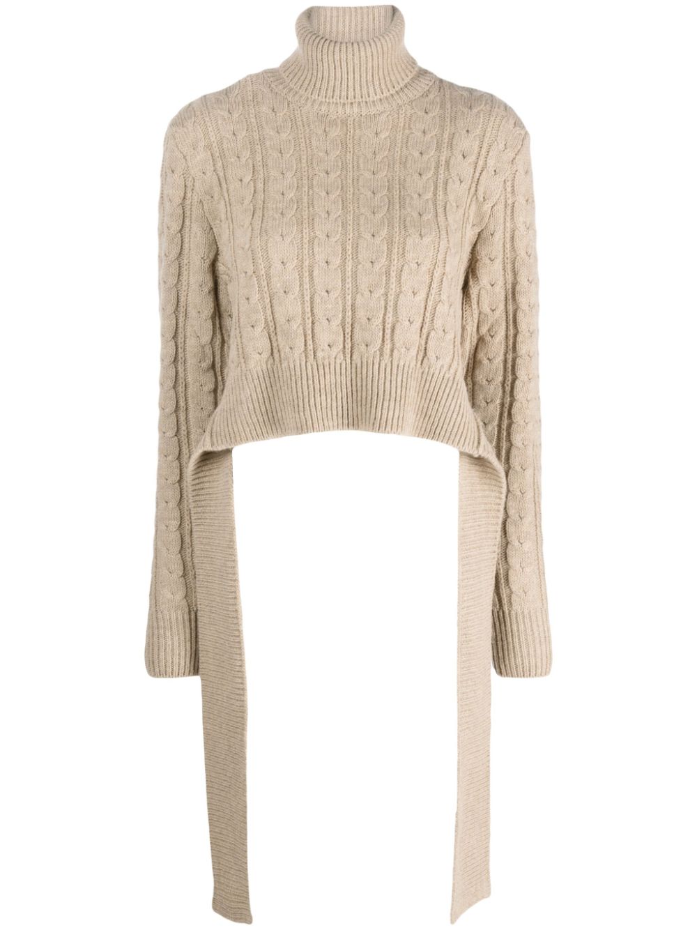 MM6 Maison Margiela cable-knit high-neck jumper - Neutrals von MM6 Maison Margiela