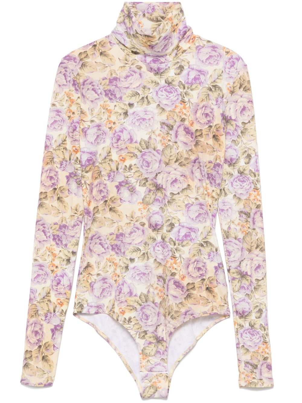 MM6 Maison Margiela rose-print bodysuit - Neutrals von MM6 Maison Margiela