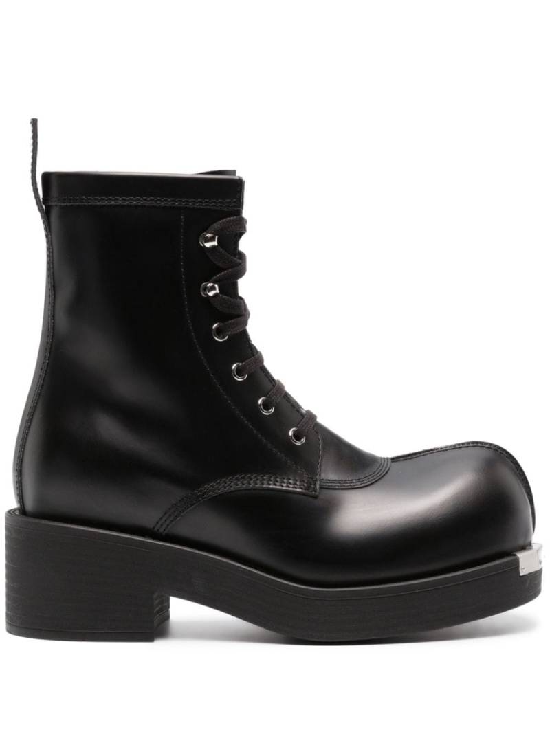 MM6 Maison Margiela round-toe leather boots - Black von MM6 Maison Margiela