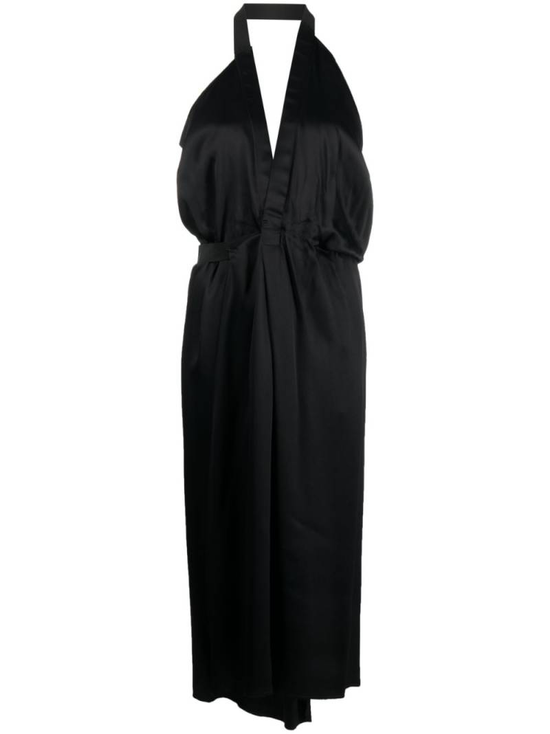 MM6 Maison Margiela satin halterneck midi dress - Black von MM6 Maison Margiela