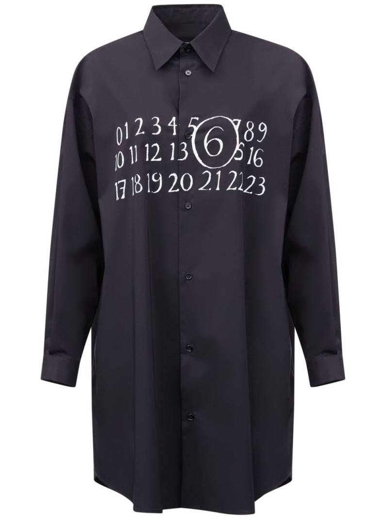 MM6 Maison Margiela signature numbers motif shirt dress - Black von MM6 Maison Margiela