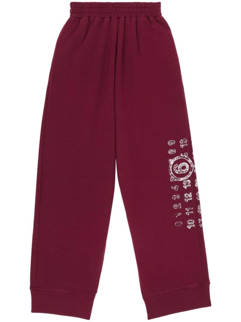 MM6 Maison Margiela signature numbers motif sweatpants - Red von MM6 Maison Margiela