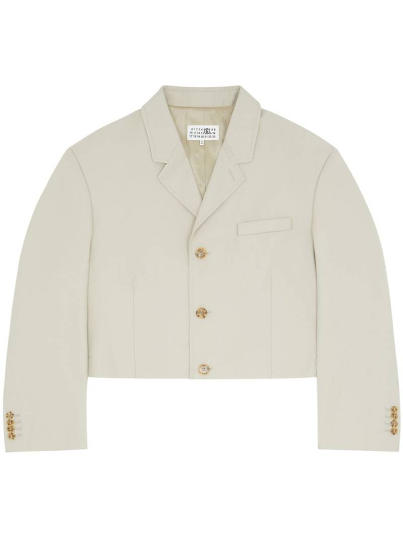 MM6 Maison Margiela single-breasted cropped blazer - Neutrals von MM6 Maison Margiela