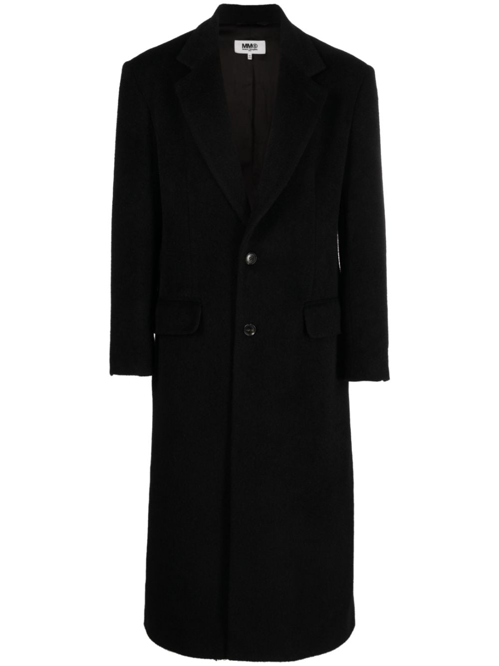 MM6 Maison Margiela single-breasted virgin-wool-mohair blend coat - Black von MM6 Maison Margiela