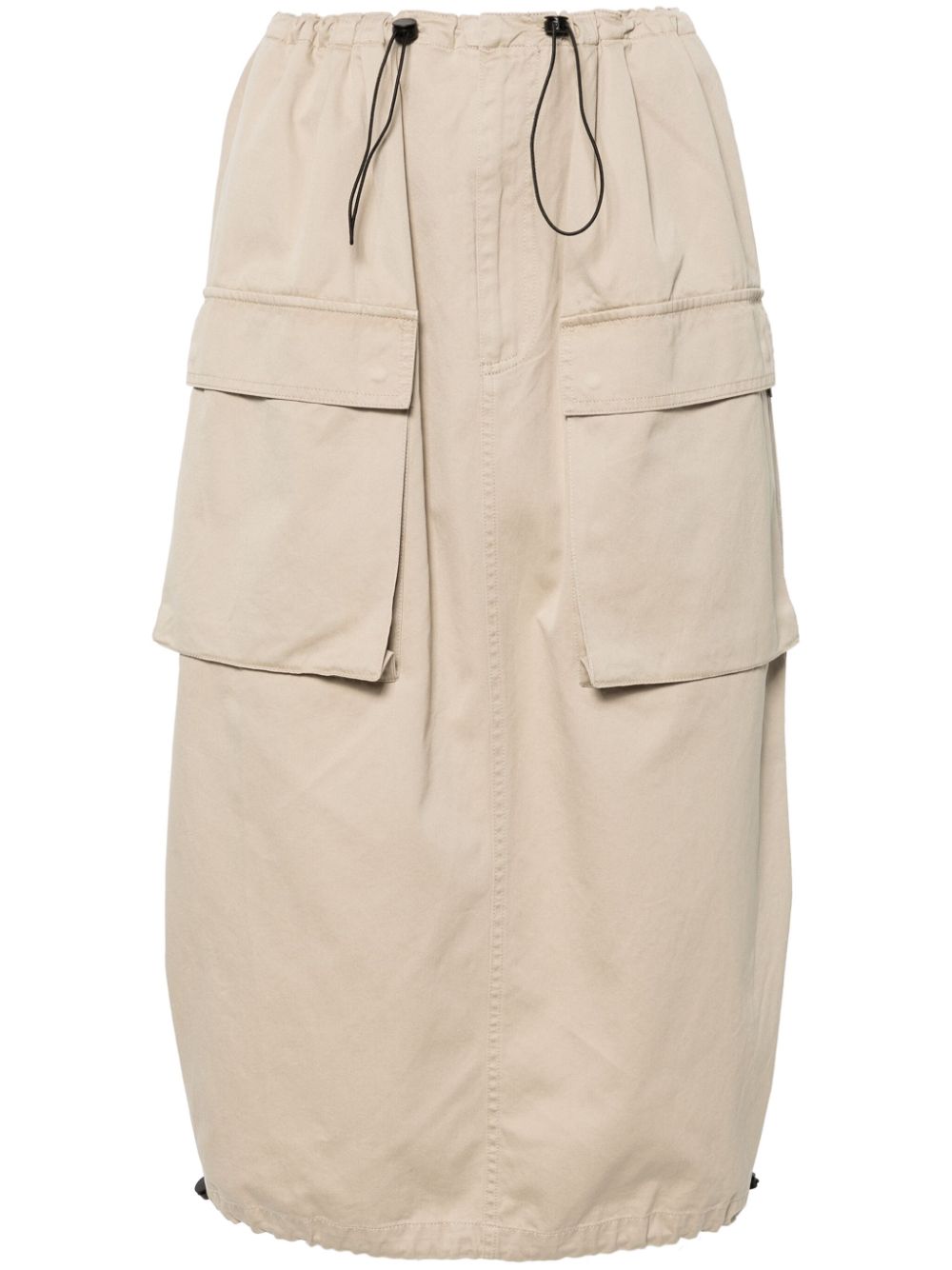 MM6 Maison Margiela single stitch-logo midi skirt - Neutrals von MM6 Maison Margiela