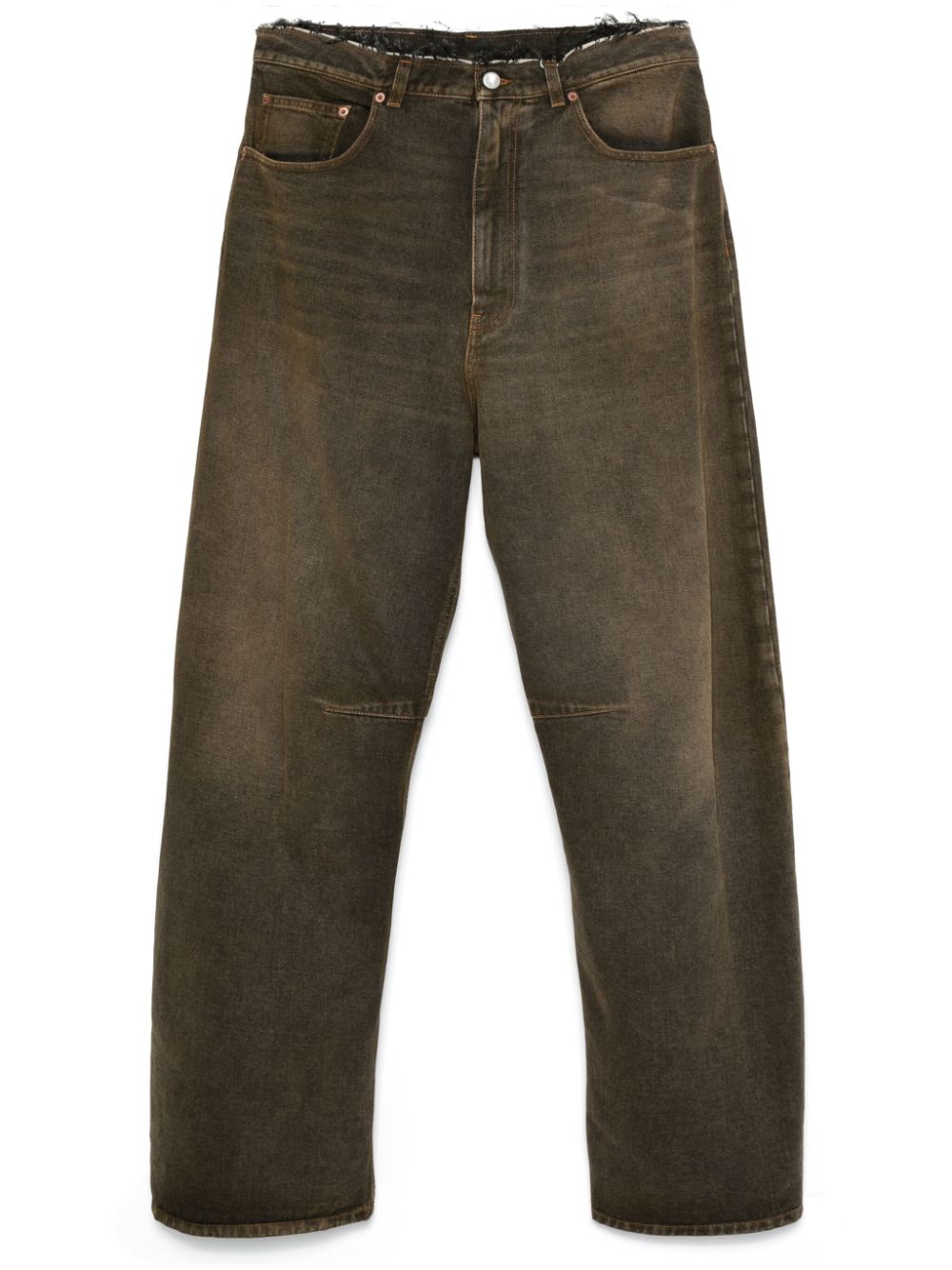 MM6 Maison Margiela single-stitch logo wide-leg jeans - Brown von MM6 Maison Margiela